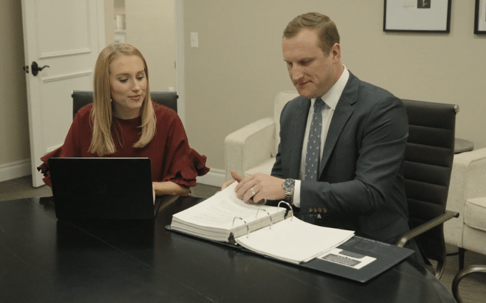 Taylor Kincanon and Lauren Thoman finalizing Business Plan