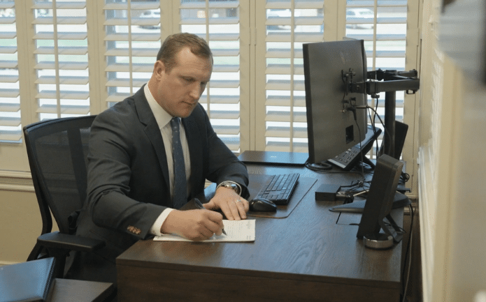 Taylor N. Kincanon taking notes