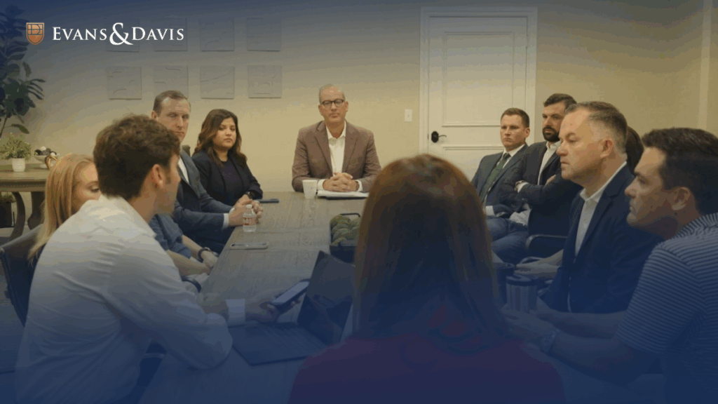 Team at Evans & Davis in conference meeting