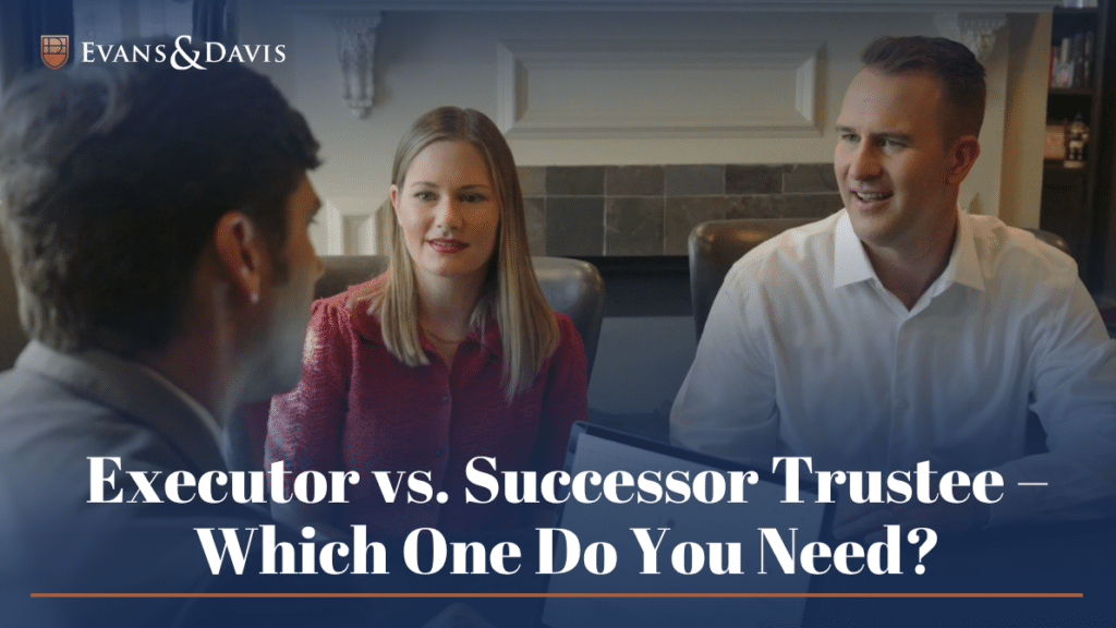 a couple talking to an estate planning about the differences between an executor vs. successor trustee