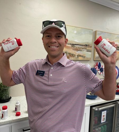 Ryan Raupe with the Chick-Fil-A sauce at 4th of July party